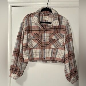 Ashley by 26 International Cropped Flannel Jacket size large